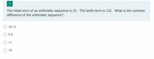 The initial term of an arithmetic sequence is 23. The tenth term is 122. What is the common differe