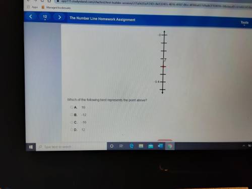 If you know plz help me!!! Which of the following best represents the point above?

A. 16
B. -12
C