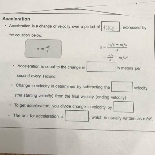 Acceleration

• Acceleration is a change of velocity over a period of time
expressed by
the equati