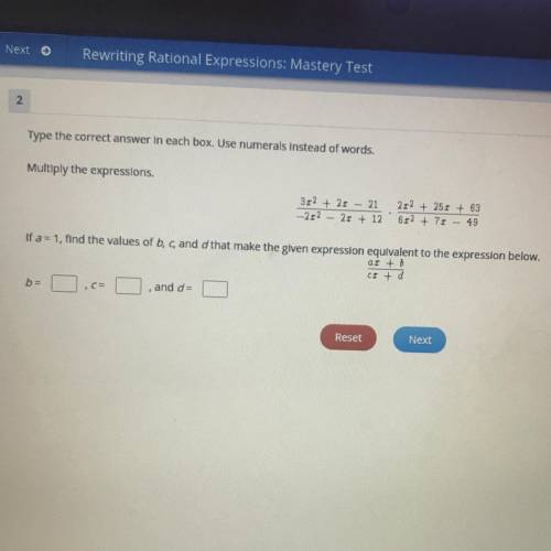 Type the correct answer in each box. Use numerals instead of words.

Multiply the expressions.
32