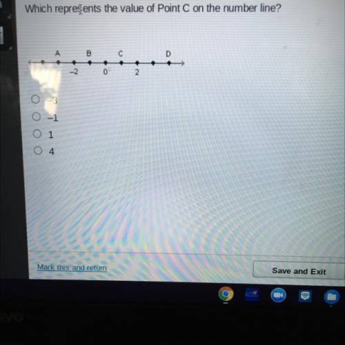 Which represents the value of Point C on the number line?