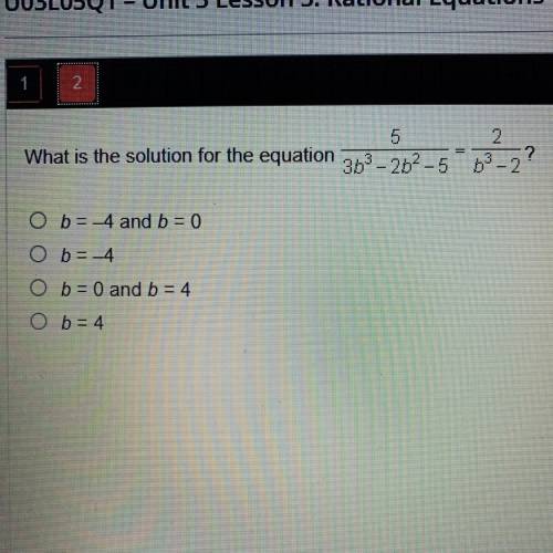 What is the solution for the equation 5/3b^3-2b^2-5= 2/b^3-2