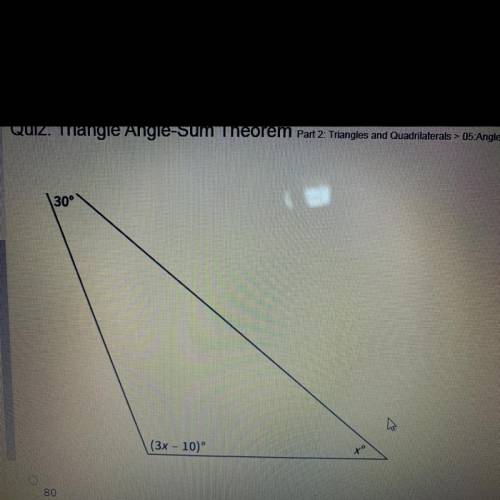 Find the value of x.
A. 80
B. 35
C. 40
D. 110