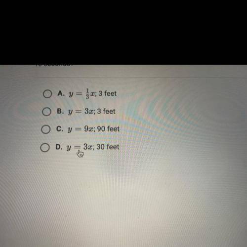 A person standing on a moving walkway travels 90 feet in 30 seconds. What

equation represents thi