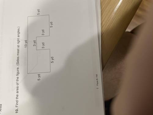 Find the find the area figure. (sides meet at right angles.)