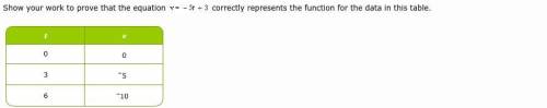 Plsss help with this asap!!

Show your work to prove that the equation correctly represents the fu