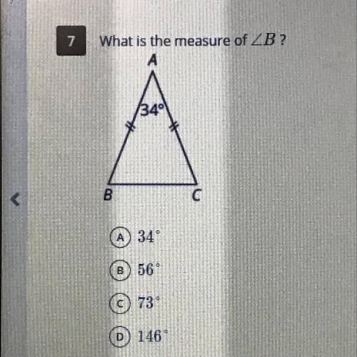 What is the measure of 
< B?