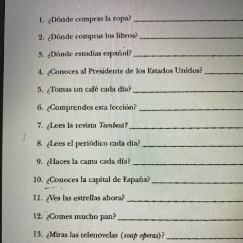 Answer the following questions using a direct object pronoun. Helpp please!