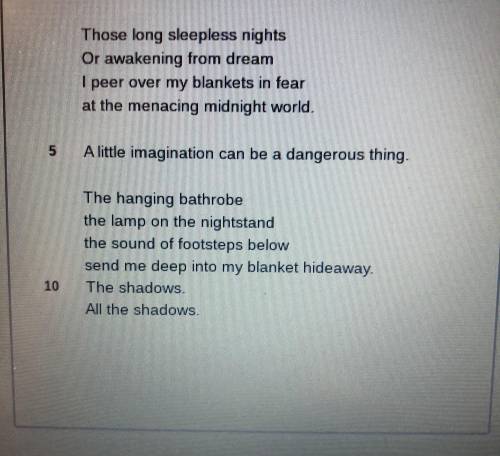 Which group of lines makes up a stanza in this poem?

Lines 1-5
Lines 1-11
Lines 5-10
Lines 6-11