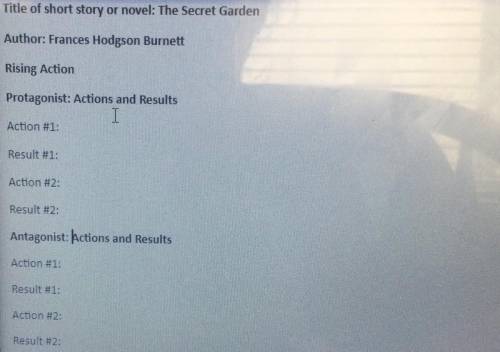 WILL AWARD BRAINLIEST!!! For anyone that has read The Secret Garden please help me with these.