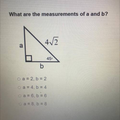 What are the measurements of a and b?