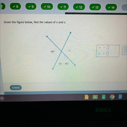 Given the figure below, find the values of x and z.
Pls help