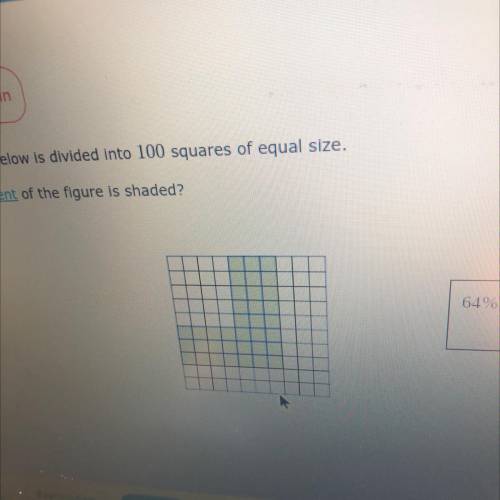 The figure below is divided into 100 squares of equal size.

What percent of the figure is shaded?