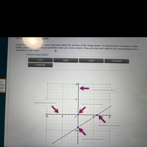 Label the parts of the graph.

Listed in the Item Bank are some important labels for sections of t