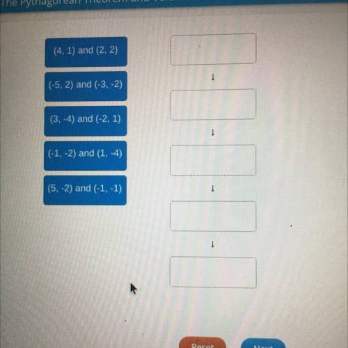 Drag each tile to the correct box arrange the following pairs of coordinates in order from least to