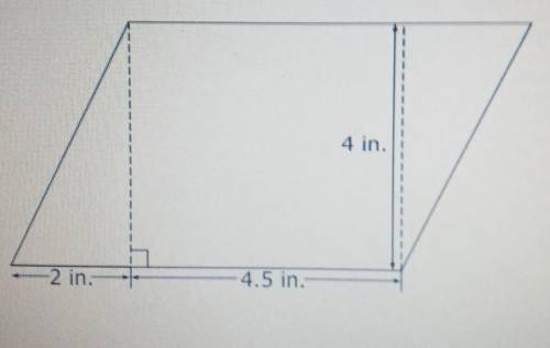 A section of a quilt is shaped like a parallelogram.

What is the minimum amount of fabric that is