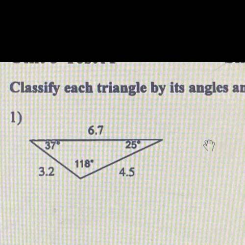 Classify each triangle by its angles and sides.