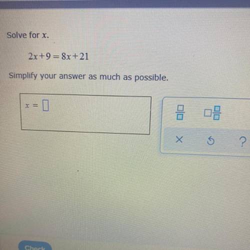 Solve for x I need help ASAP!