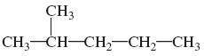 There is a structure of CH3CHCH2CH2CH3, with a –CH3 group attached to the second (from left to righ