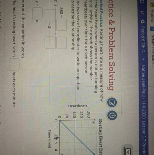 Use two sets of coordinates to write an equation
to describe the relationship.