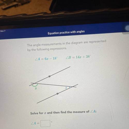 The angle measurements in the diagram are represented

by the following expressions.
ZA= 63 - 189