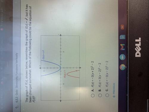 D is f(x)=3(x+2)^2-2 it wasn’t able to fit on the screen HELP ME THOUGH PLZ