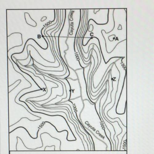 What is the elevation of point C

1400 ft
1500ft
1600ft
1700ft
topographic maps