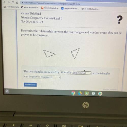 Determine relationship b/t two triangles