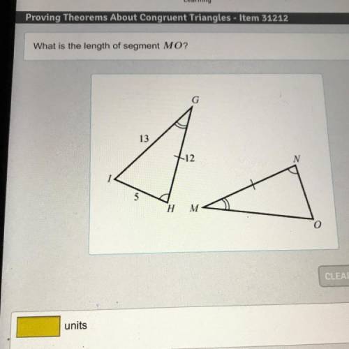 What is the length of segment MO?
PHOTO ABOVE 
I need to pass