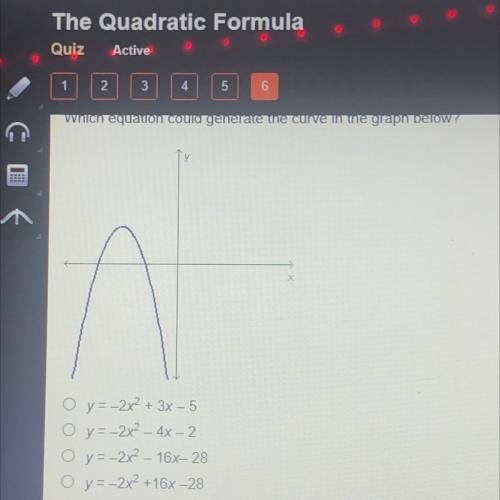 Which equation could generate the curve in the graph below?