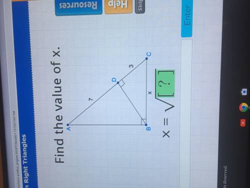 Find the value of x 
Picture attached