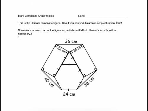 This is the ultimate composite figure.  See if you can find it’s area i