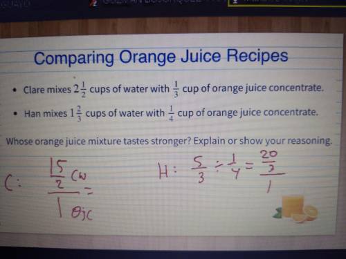 Whose orange juice mixture is stronger