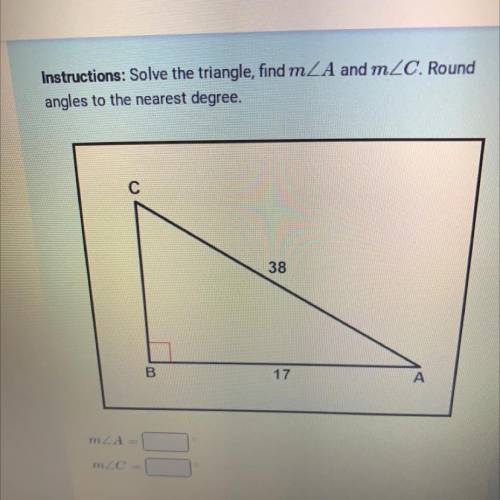 Instructions : solve the triangle, find m