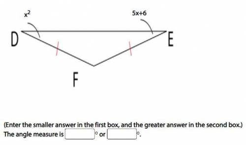 Find the angle measure of angle F