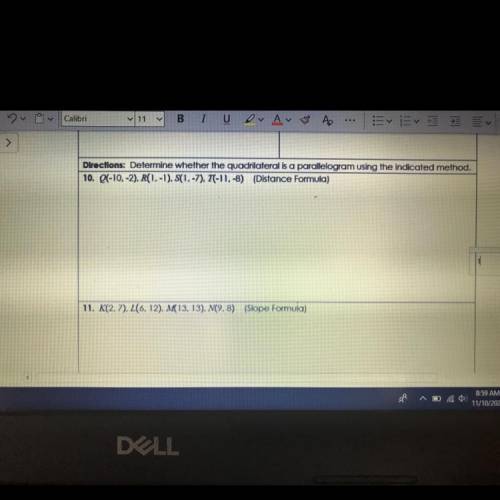 PLEASE ANSWER!!

Directions: Determine whether the quadrilateral is a parallelogram using the indi