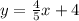 y = \frac{4}{5}x + 4