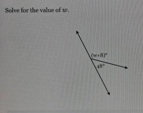Solve for the value of w.
