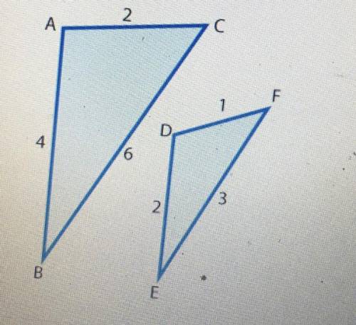 Write an informal proof to show triangles ABC and DEF are similar. Please don’t answer if you don’t