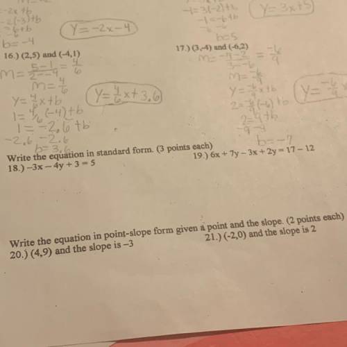 I need help with #18 & 20
Please explain so I can understand