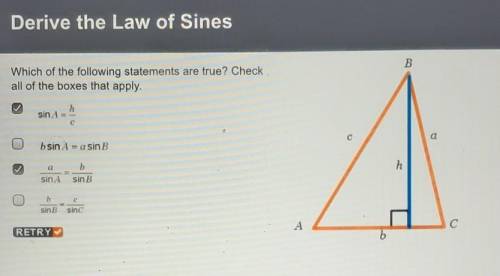 NEED HELP ASAP. WILL GIVE BRAINLIEST

Derive the laws of cosines.Which of the following statements
