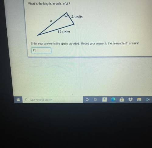 What is the length in units of

4 units
12 units
Enter your answer in the space provided Round you