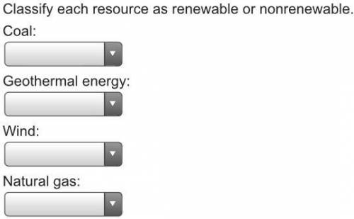 Classify each resource as renewable or nonrenewable.
