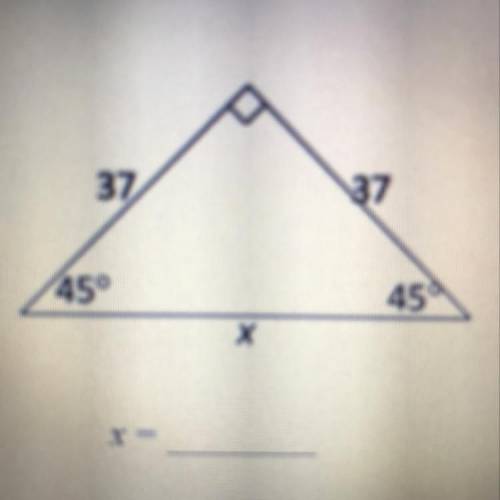 Find the value of X and Y in this triangle.