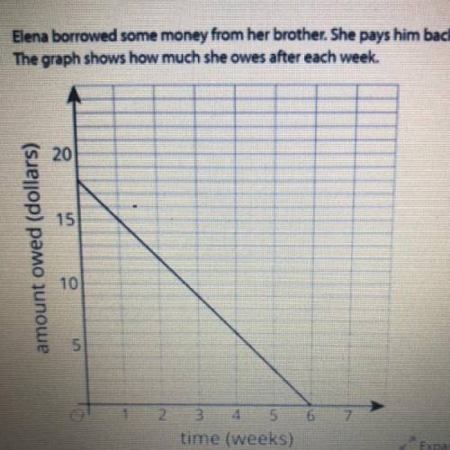 Ellen borrowed some money from her brother. She paid him back by giving him the same amount every w