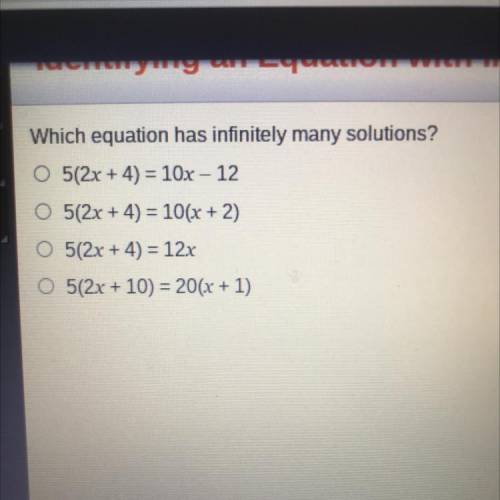 Which equation has infinitely many solutions?