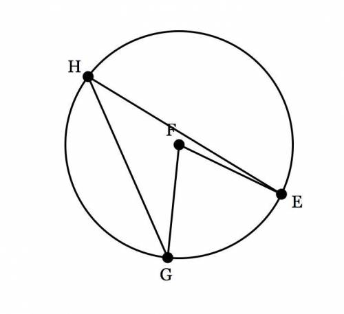 In circle F with m∠EHG = 35, find the m∠EFG