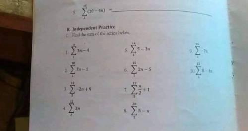 Find the sum of of a series, I’ll give brainliest if you got the correct answers :)