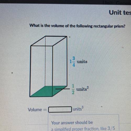 What is the volume of the following rectangular prism?