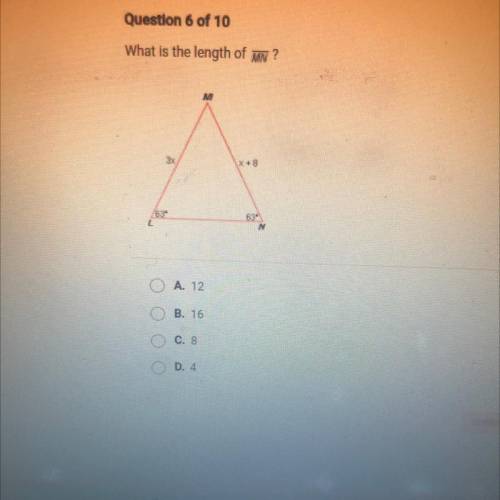 What is the length of mm?
**8
A. 12
B. 16
C. 8
D. 4